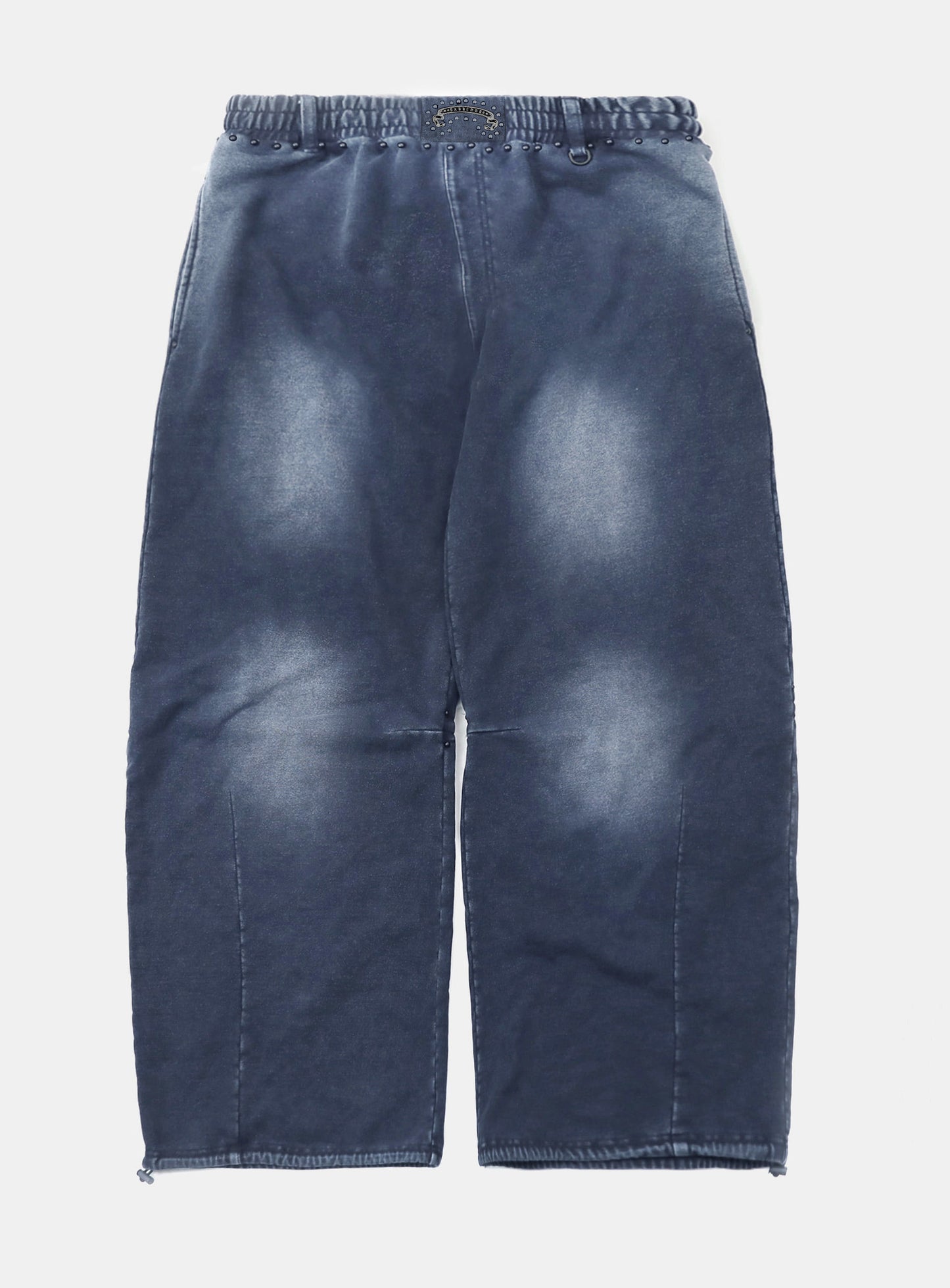 [w-pts25-099] Mystic Studded Washed Denim Sweatpants - Blue