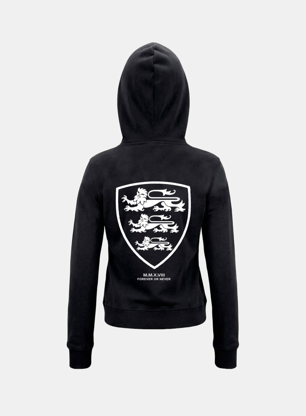 [w-hde26-028] Shield-M Slim Fit Zip-Up Hoodie - Black