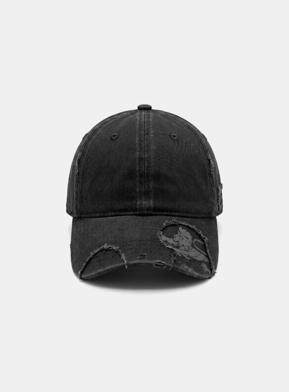[w-hat26-005] Mystic Distressed Ball Cap - Black