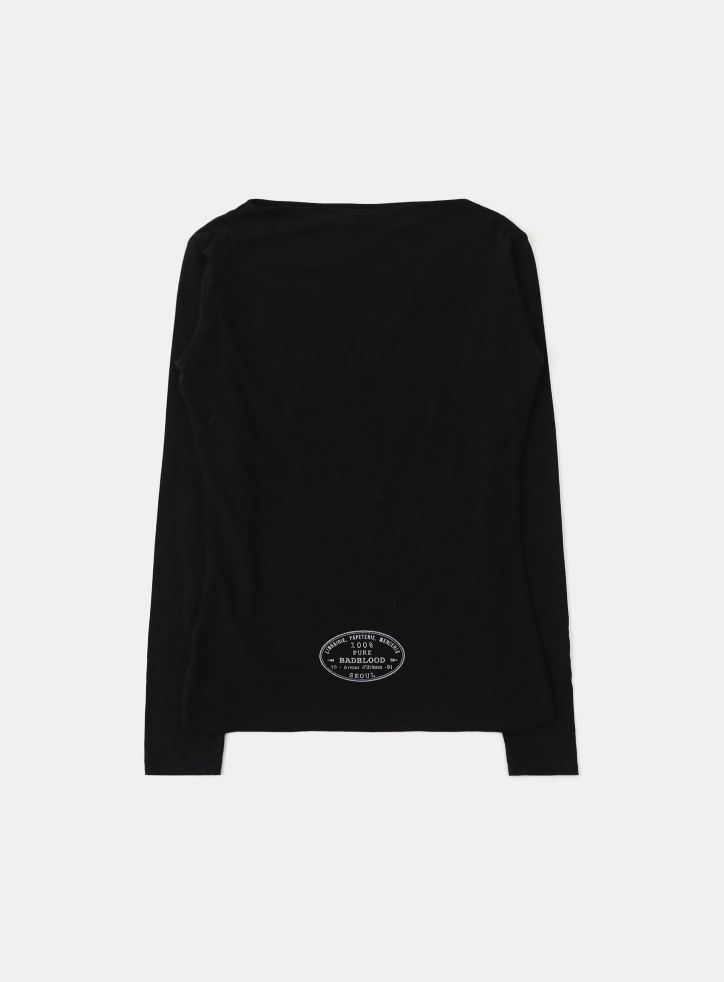 KEEP SLEEPING Boat Neck Loose Fit Tee - Black