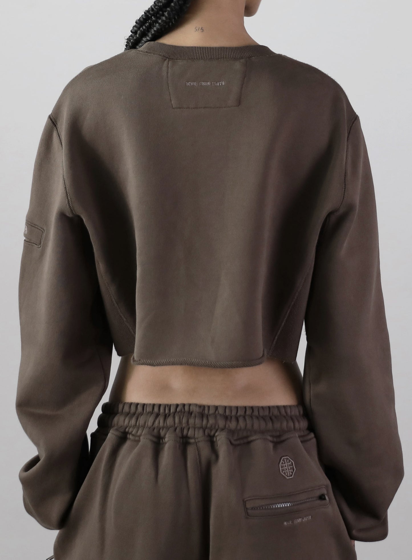 Old Effect Crop Sweatshirt - Orc