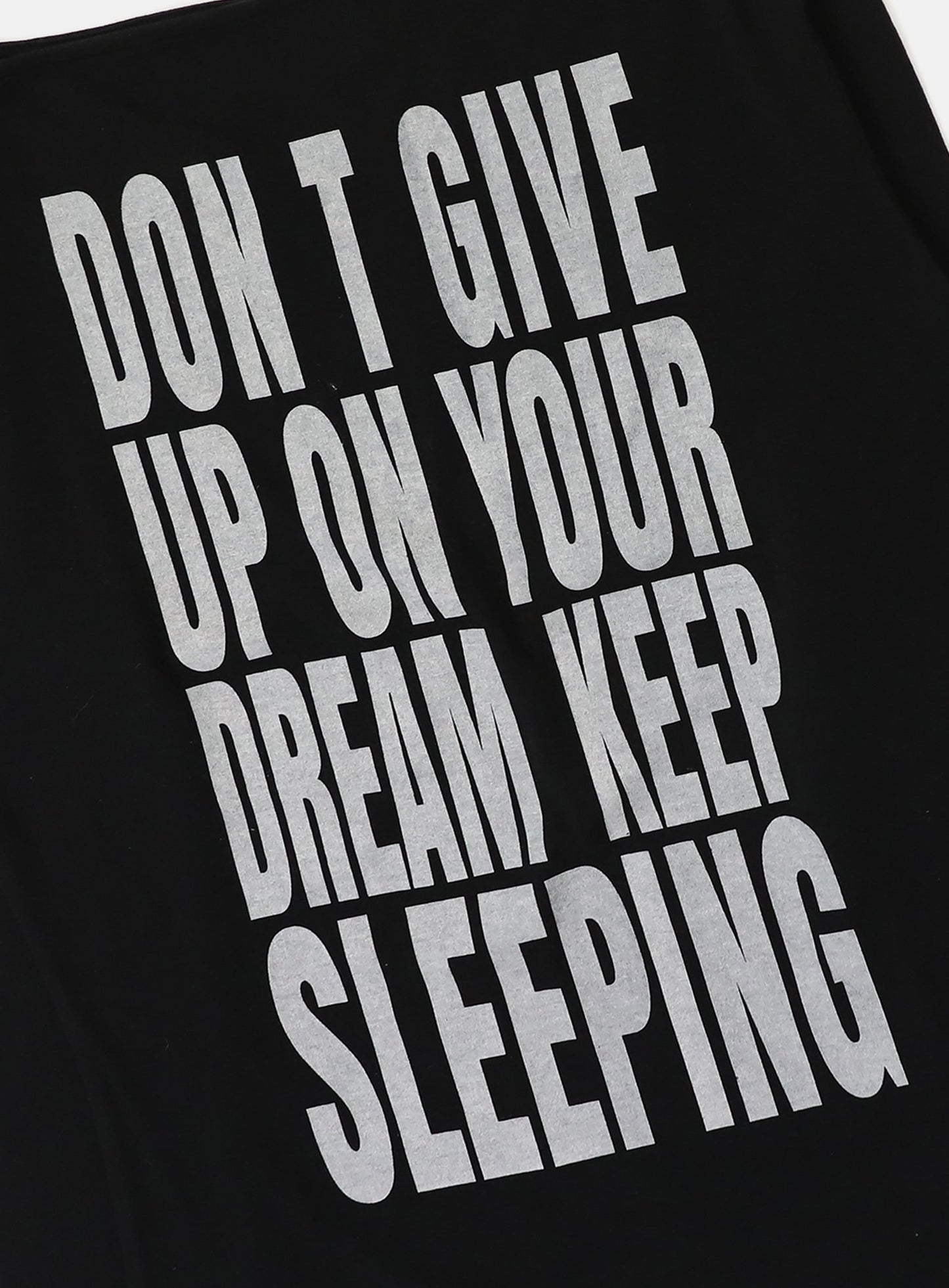 KEEP SLEEPING Boat Neck Loose Fit Tee - Black