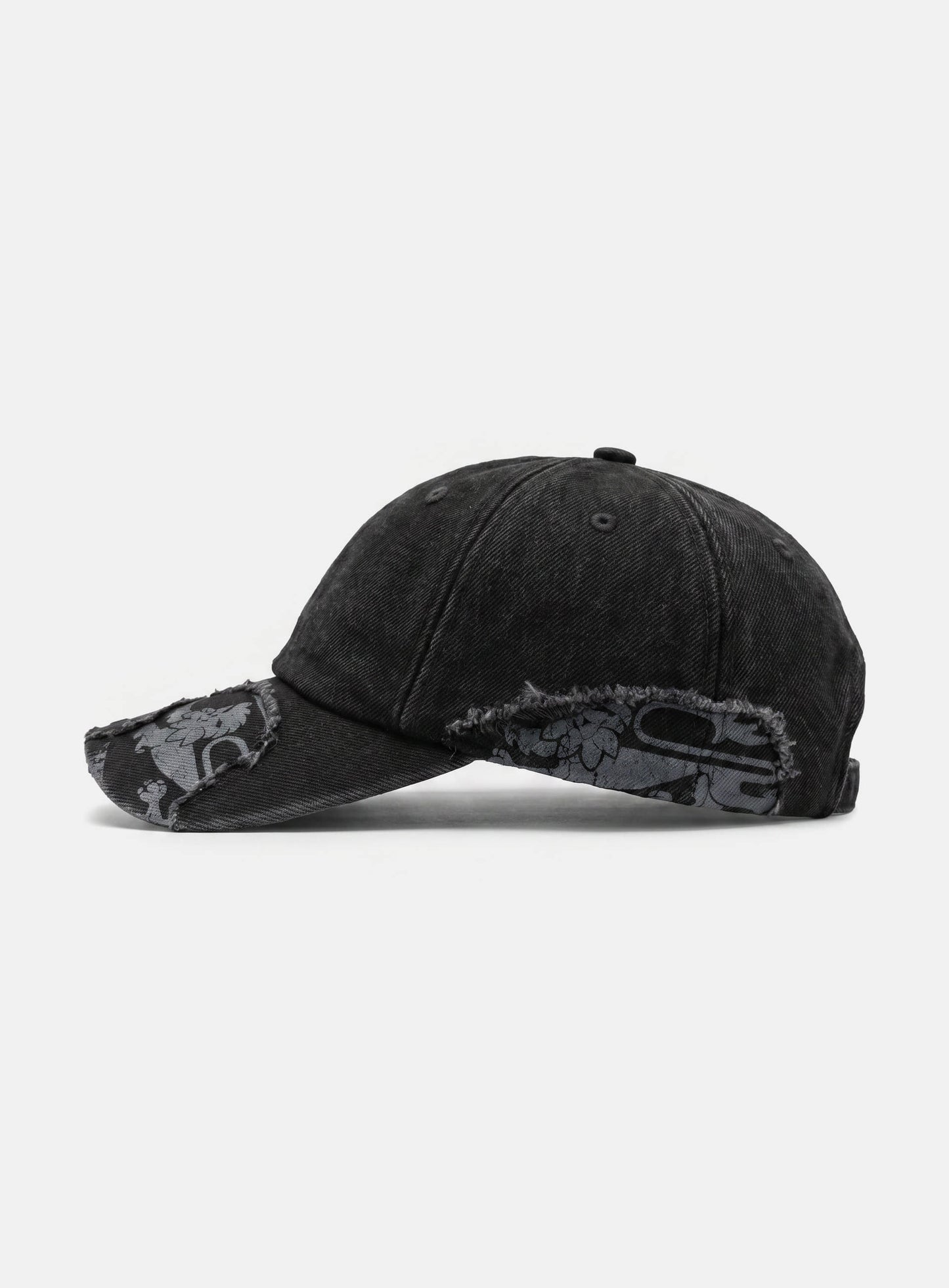[w-hat26-005] Mystic Distressed Ball Cap - Black