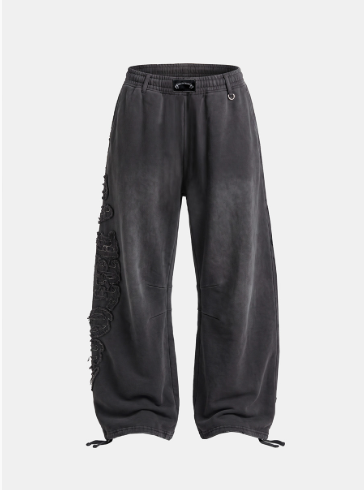 [w-pts26-131] Mystic Capsule Curved Bootcut Joggers – Washed Black