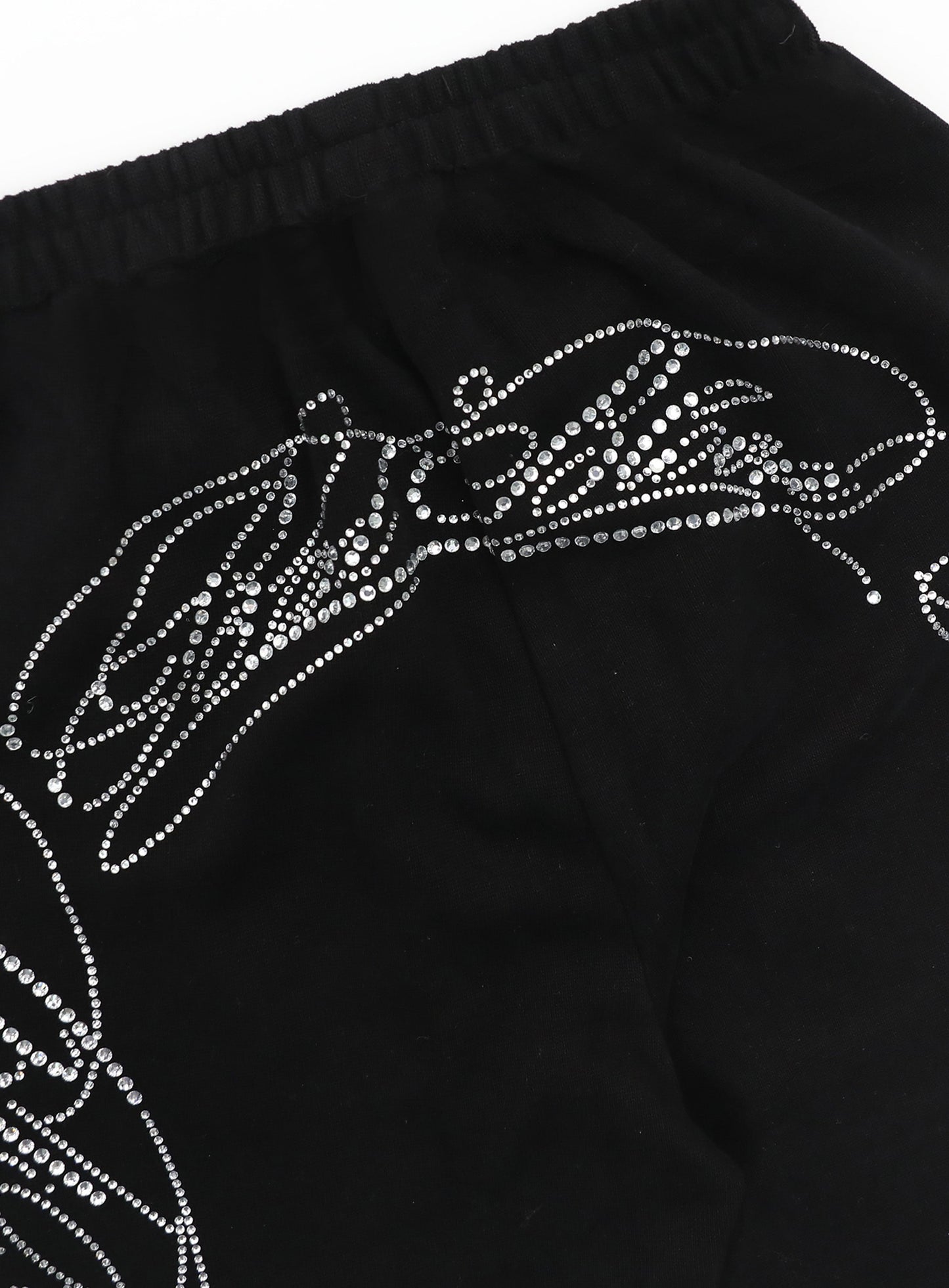 [w-pts25-123] Dark Classic MYM Rhinestone Bootcut Pants - Black