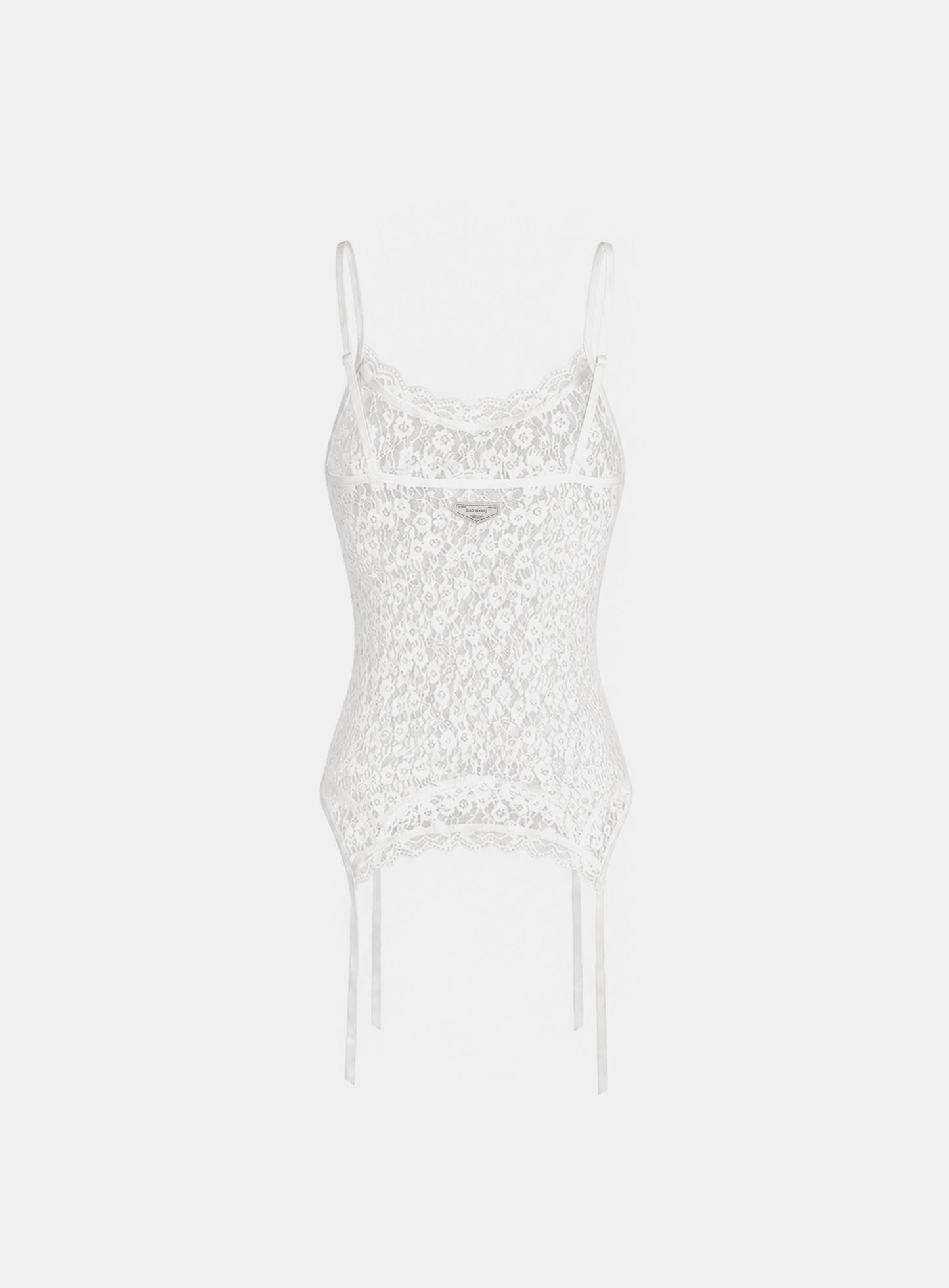 [w-tnk26-041] Garter Lace Cami Tank - White