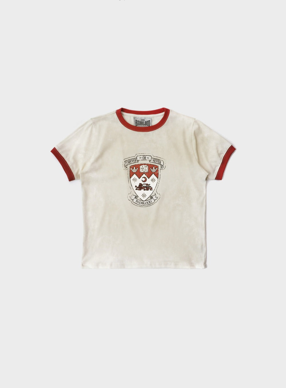 Workshop Shield Print Ringer T-Shirt - Cream