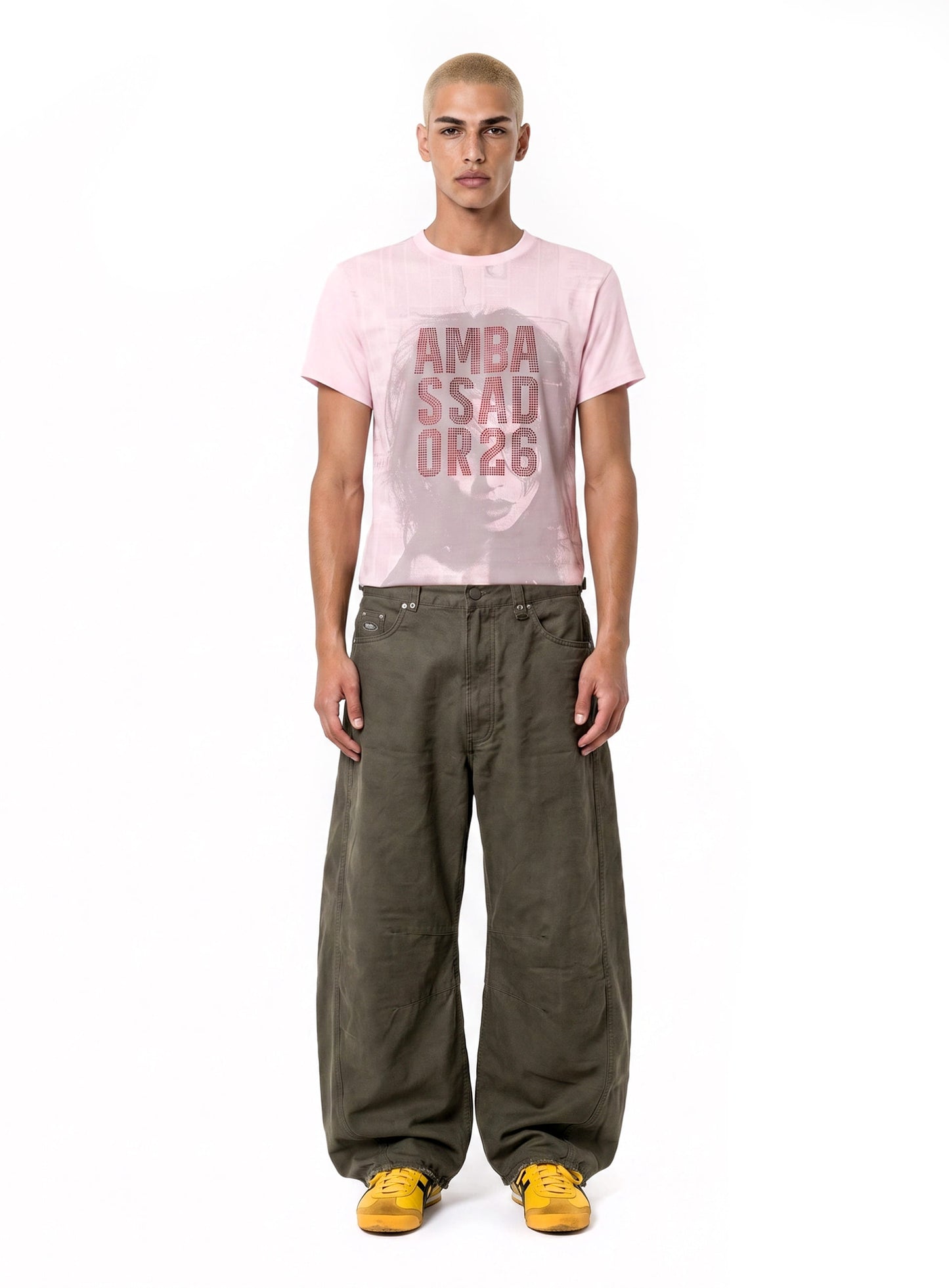 [w-tee26-244] Ambassador 26 Rhinestone Page 1/2 T-Shirt - Pink