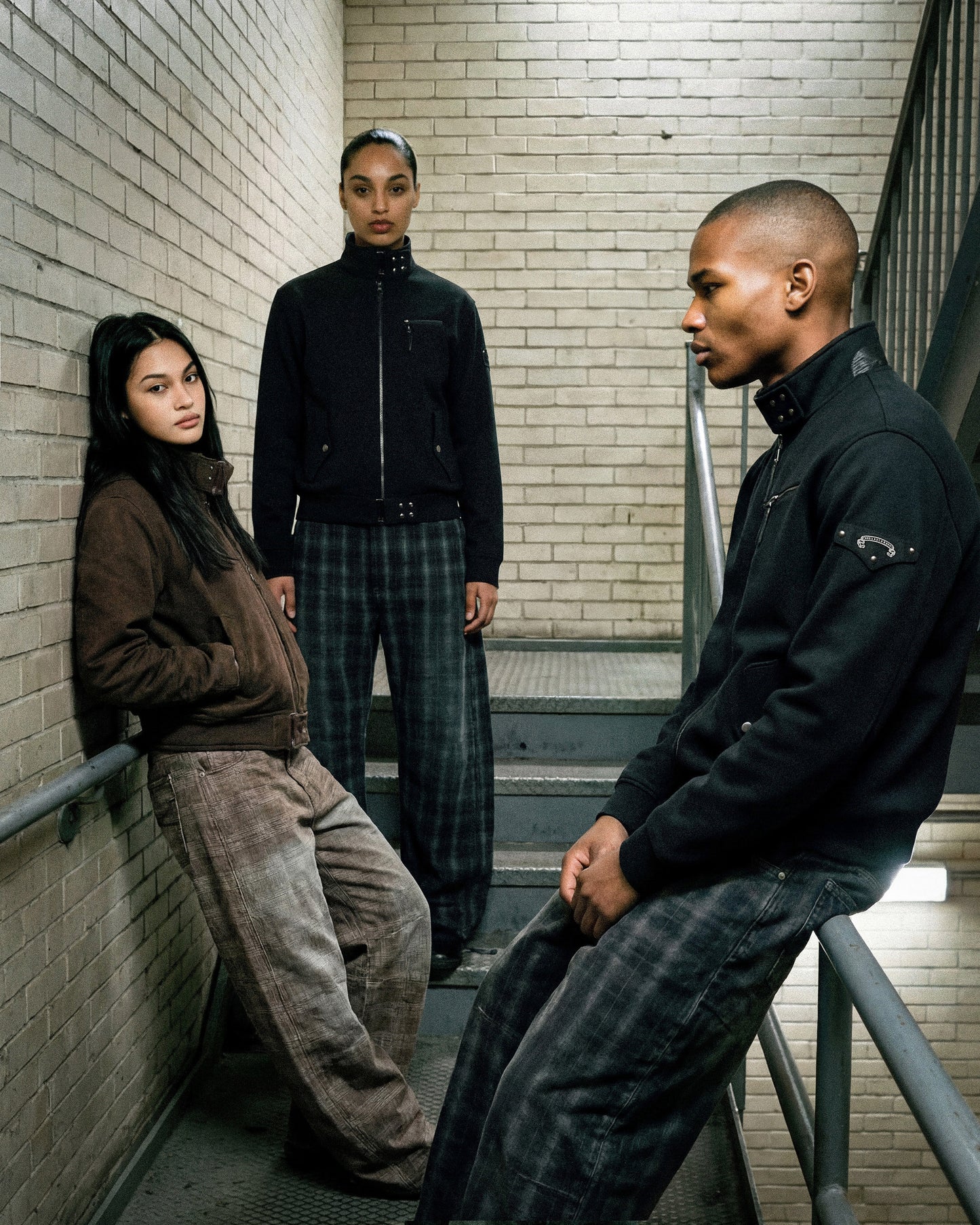 [w-pts25-108] 0519 Shinchiback Curved Pants - Brown Check