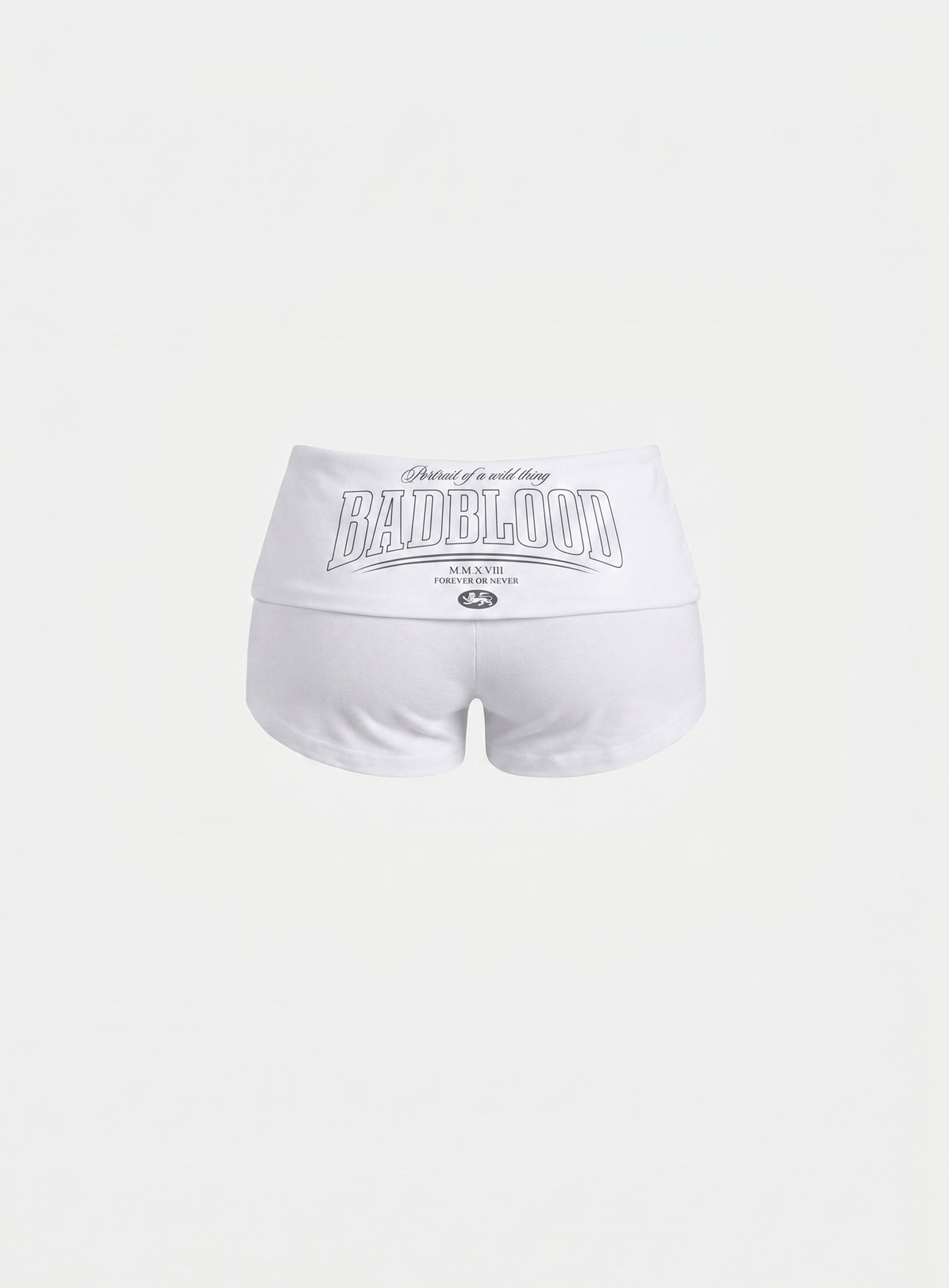 [w-srt26-022] 90s Vintage Club Fold-Over Jersey Boyshorts - White