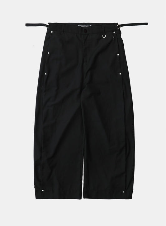 101 Studded Curved Slacks - Black