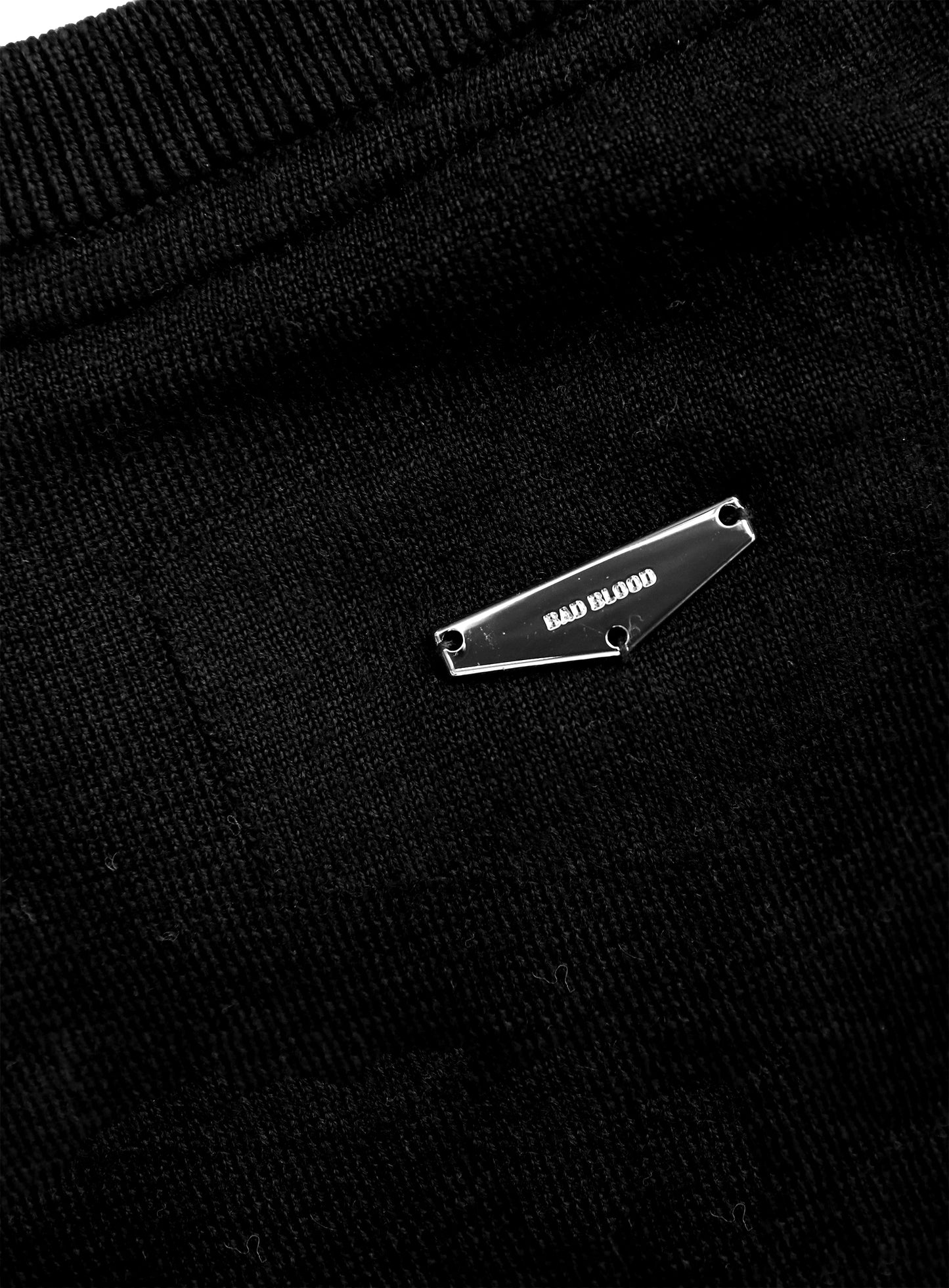 [w-knt26-025] Fine Merino Wool Knit Henley Neck - Black
