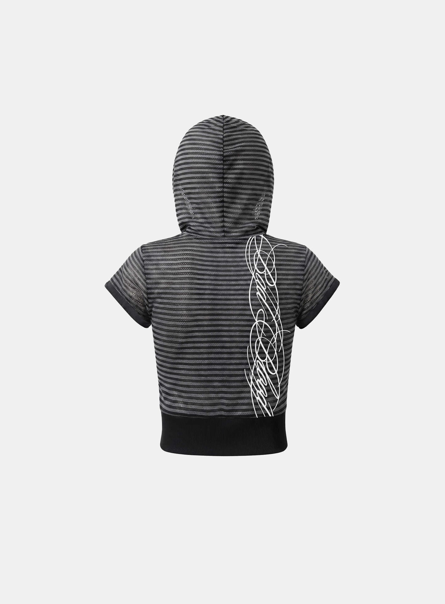 [ AQUA] [w-hde26-044] Dark Classic 2 1/2 Zip-up Hoodie - Black Stripe