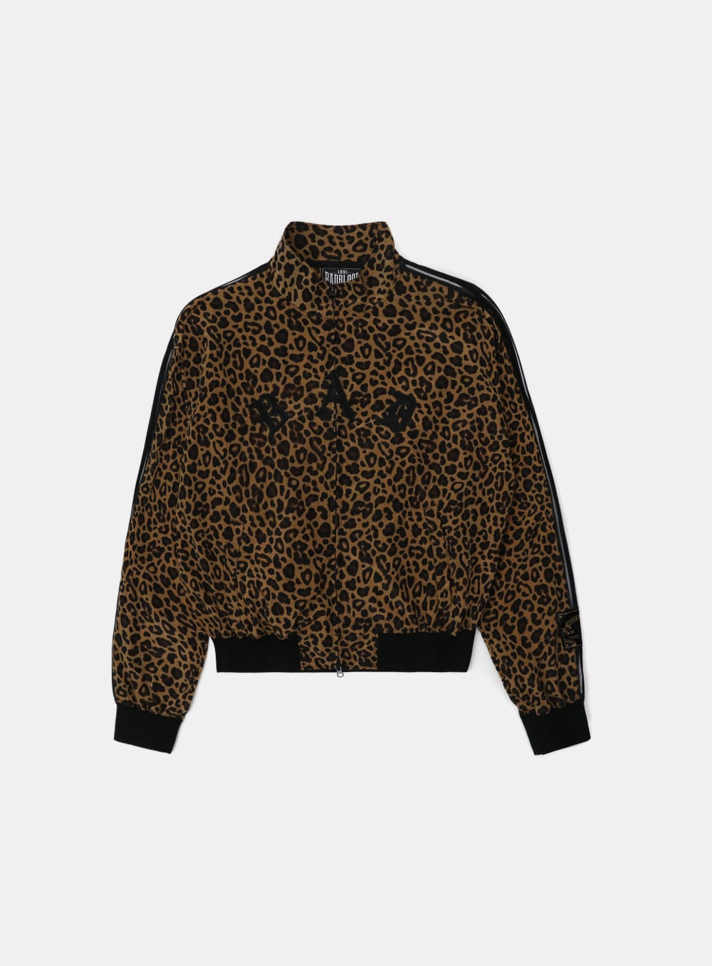 Mystic Billy Nylon Track Jacket - Brown Leopard