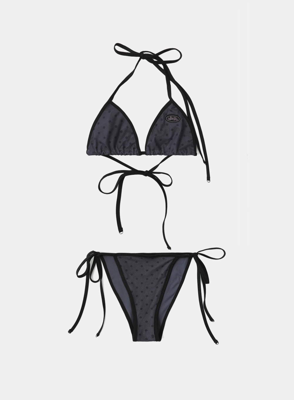 [AQUA] Splash Dot Bikini SET - Charcoal