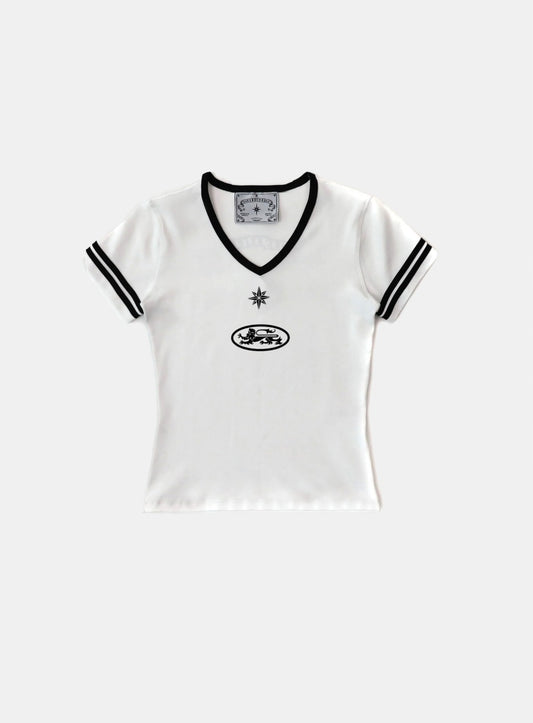 91 V-Neck Jersey T-Shirt - White