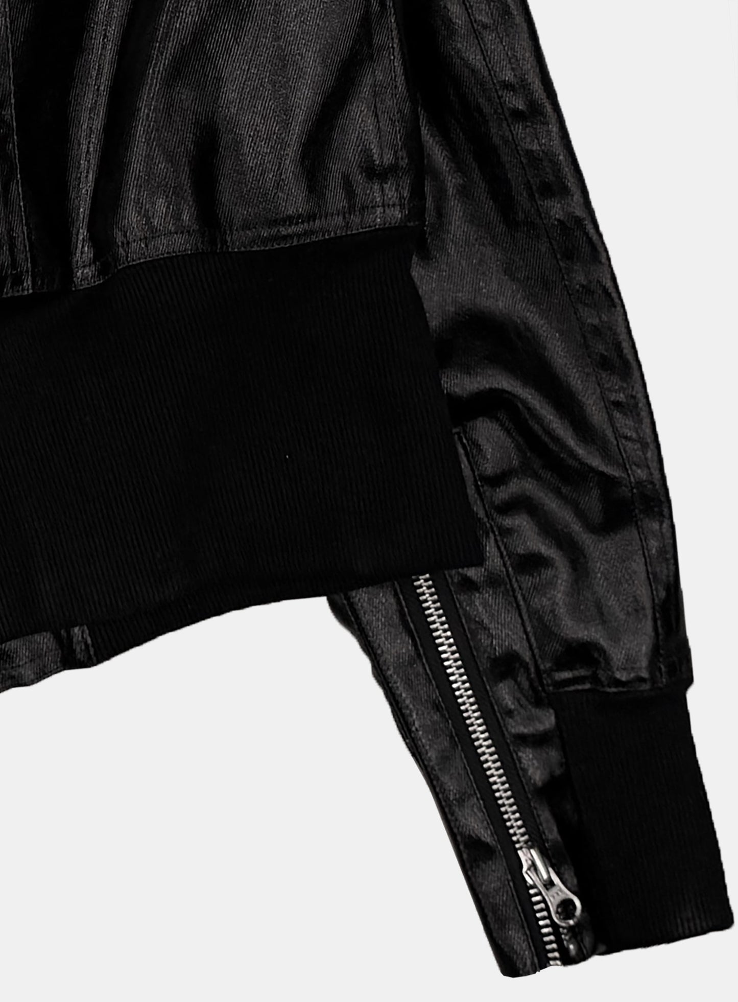[w-jkt25-069] Laguna High-Neck Bomber Jacket - Coated Black