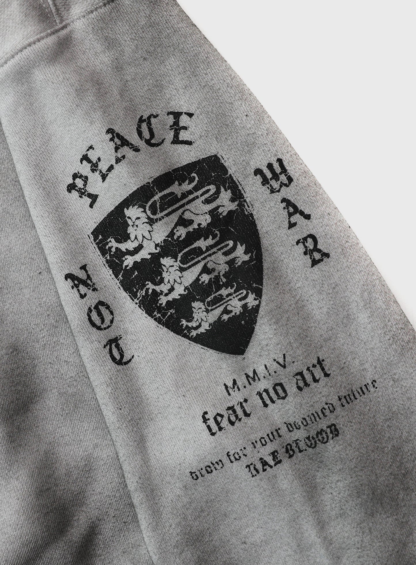PEACE NOT WAR Hooded Zip-Up - Dusty White