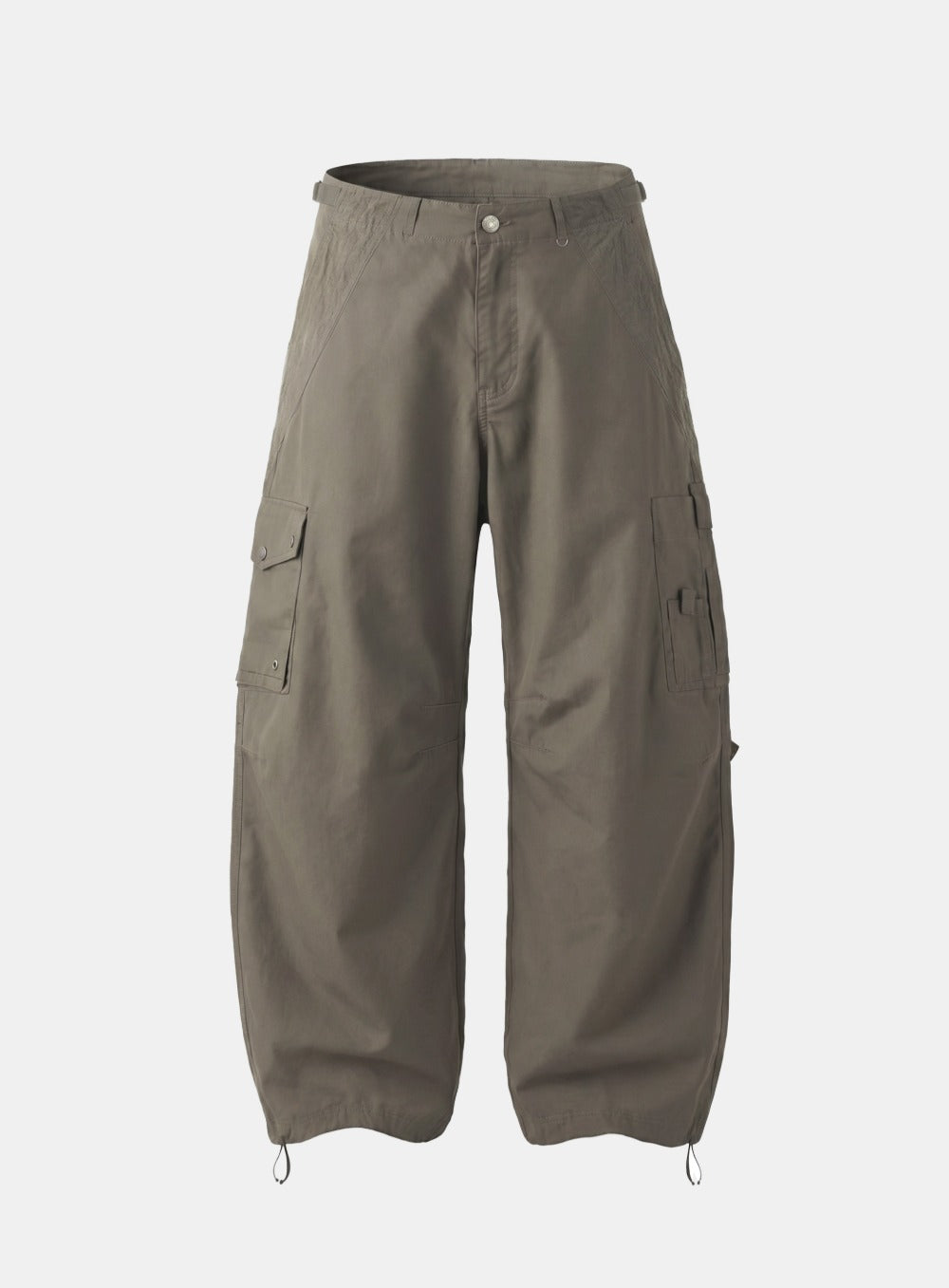 [w-pts26-079] Contour Curved Fit Cargo Pants - Khaki