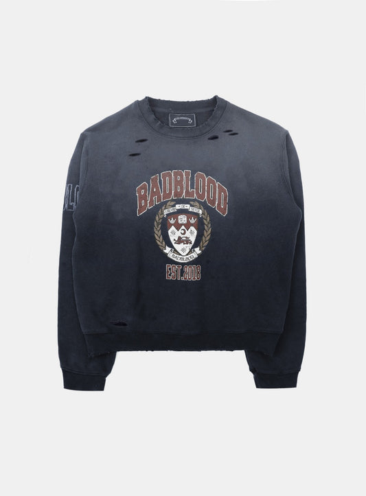 Workshop Print Distressed sweatshirt - Navy