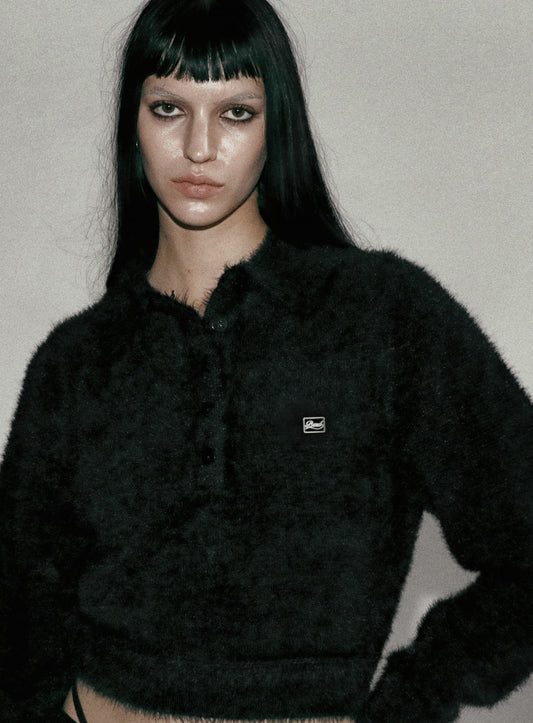 BS Mohair Polo Sweater - Black