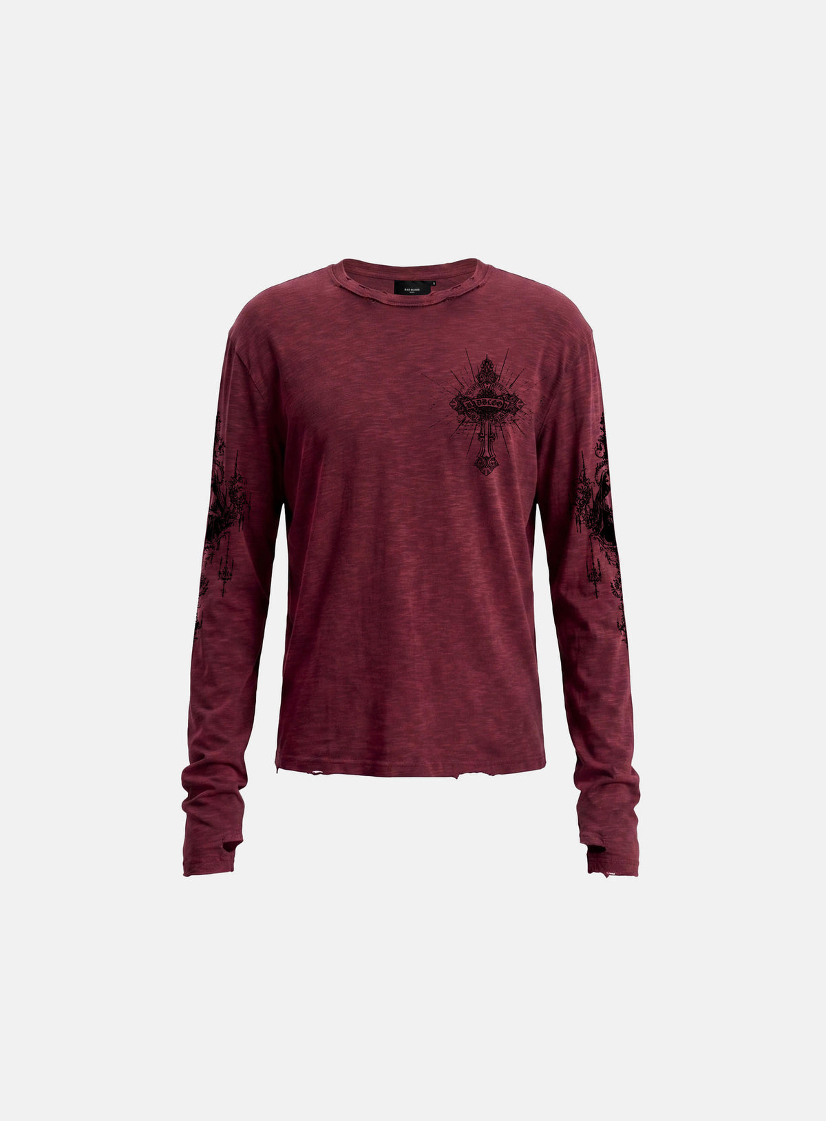 [w-tee26-276] T.M.V. SAINT DOMINIC Loose Neck Long Sleeve - Wine