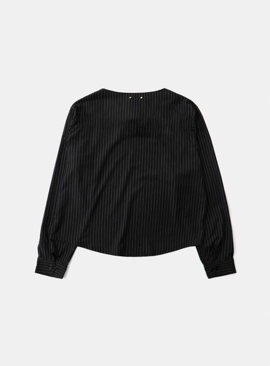 Viper Logo Boat Neck Long Sleeve - Black/Stripe