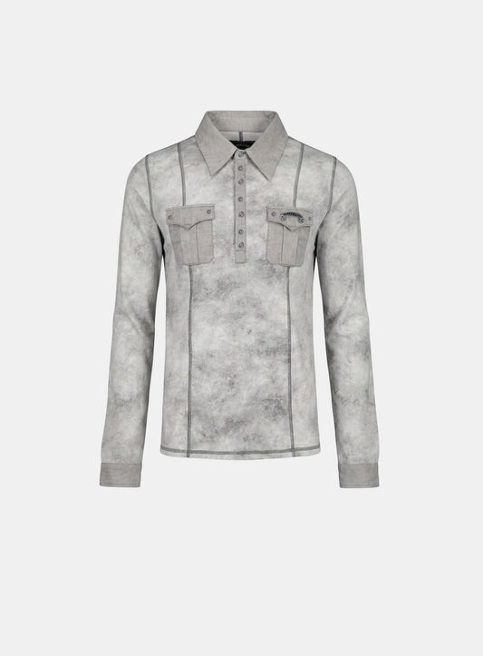 [w-tee26-004] Viper Cotton Rib Polo Shirt - White