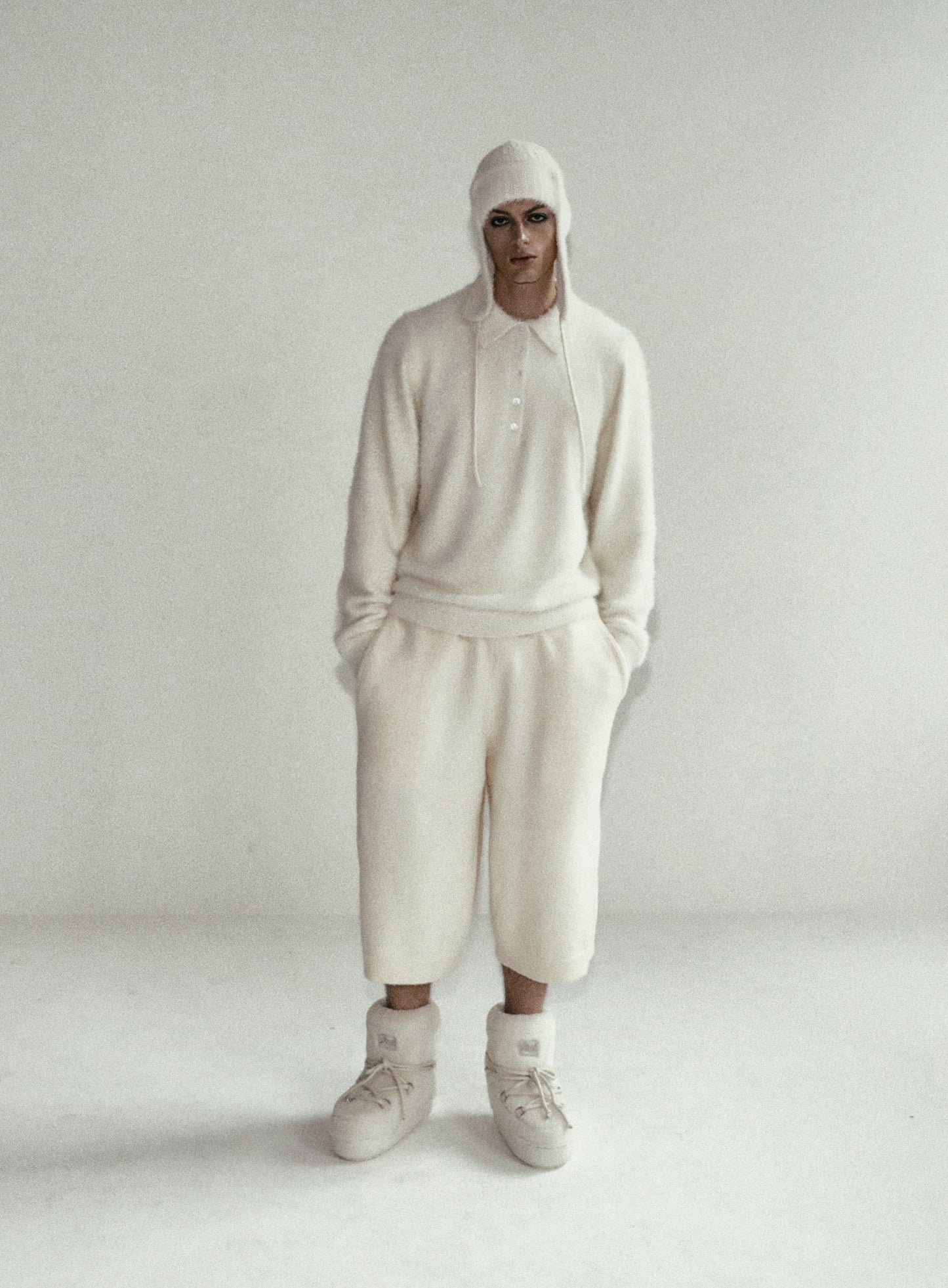 BS Mohair Polo Sweater - Cream