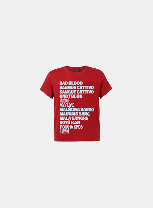 [w-tee26-235] Translation Stack Graphic 1/2 T-Shirt - Red