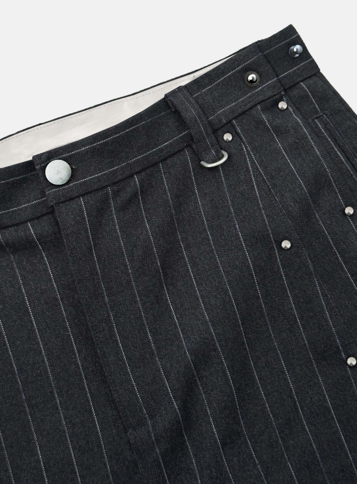 [w-pts26-047] Viper V2 Pintuck Slacks - Charcoal stripe