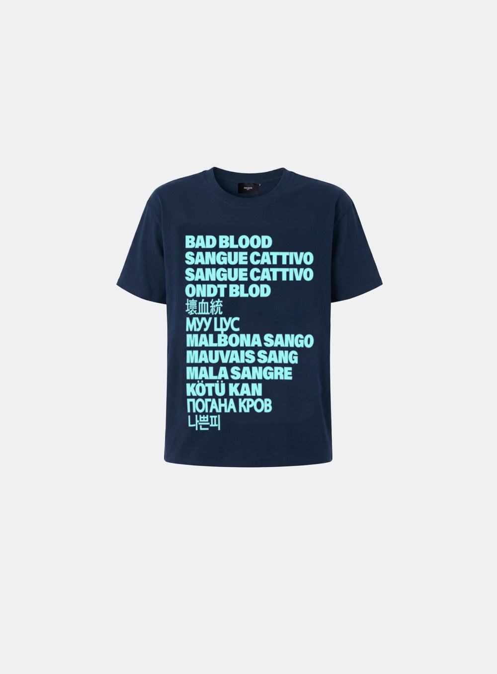 [w-tee26-234] Translation Stack Graphic 1/2 T-Shirt - Navy