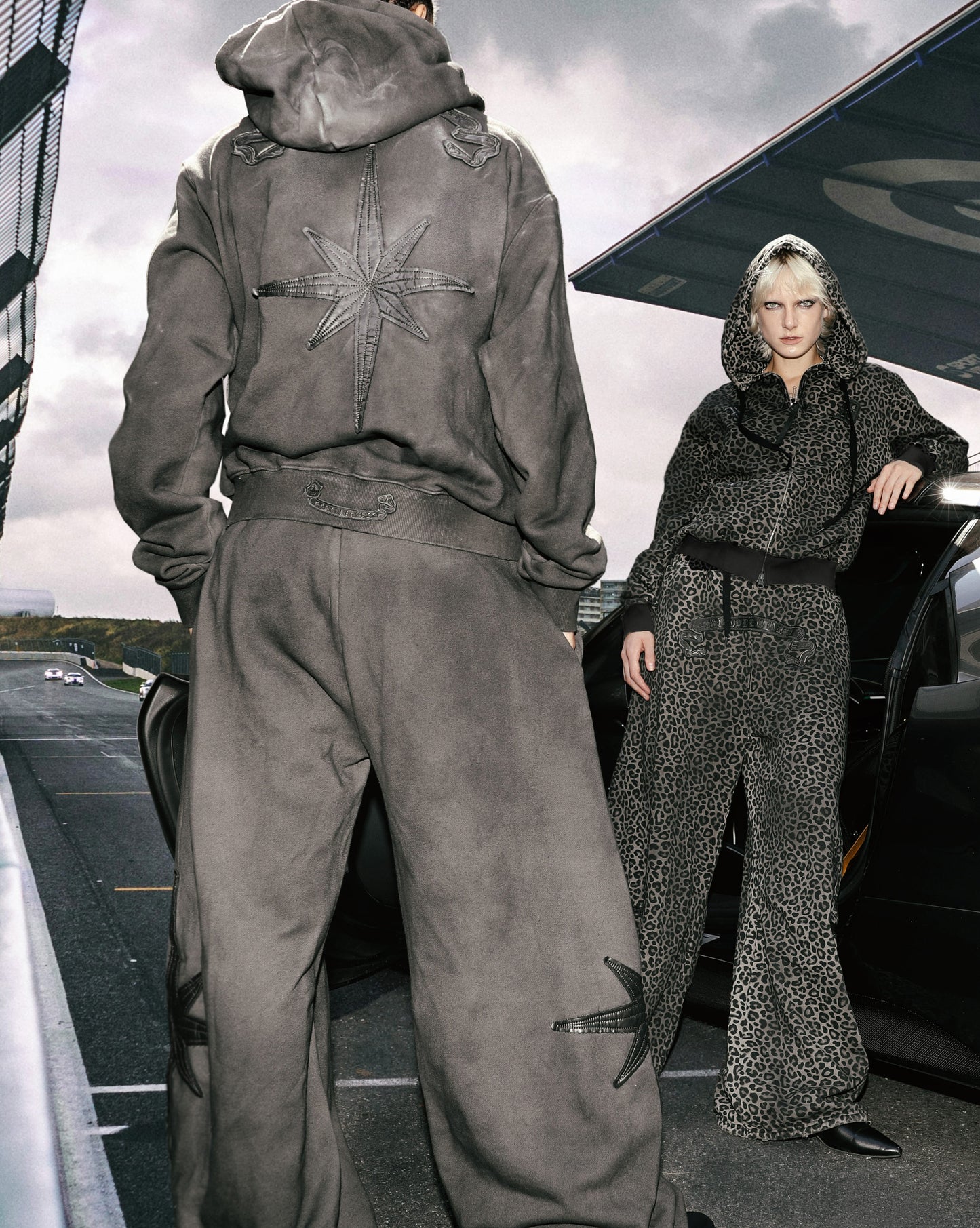 Cosmo Patch 2-Way Curved Jogger Trousers - Charcoal