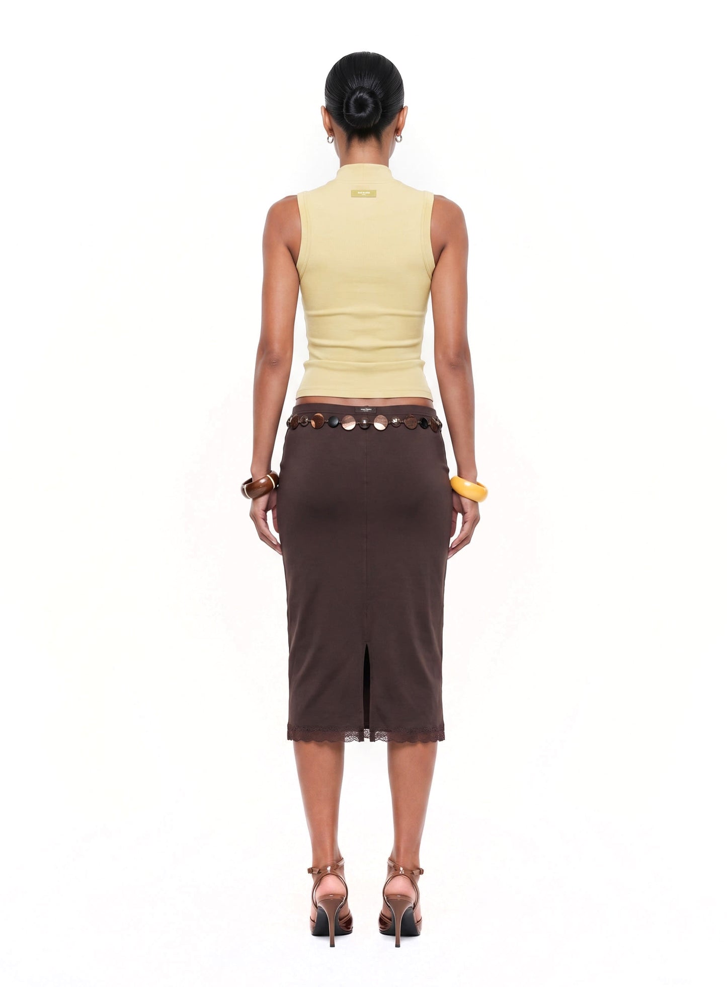 [w-tnk26-055] Everyday Mock-Neck Tank - Yellow