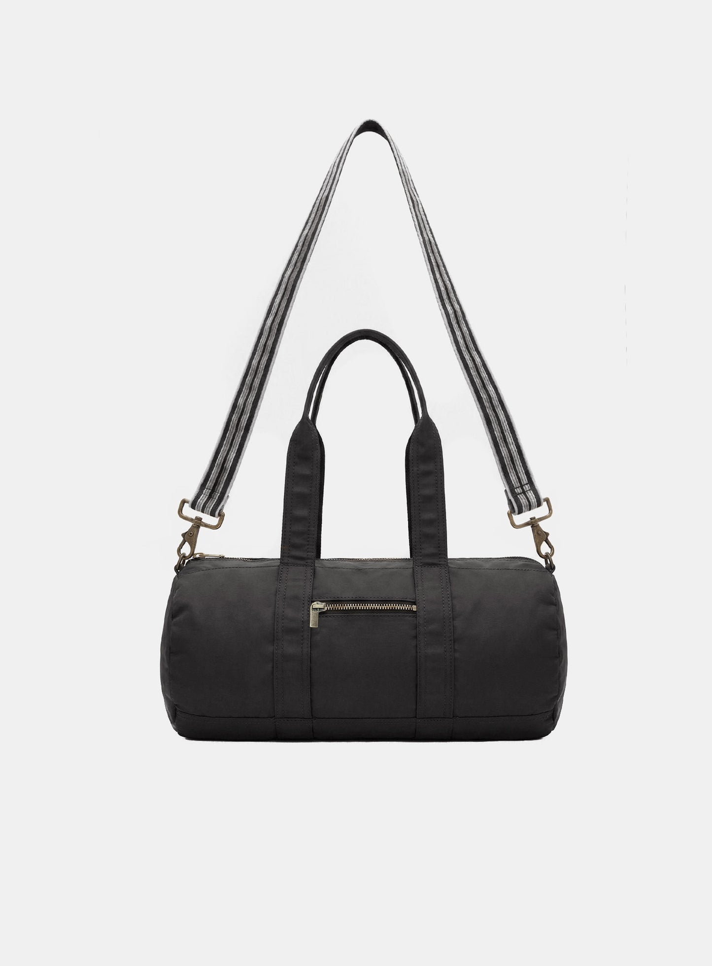 [w-bag26-002] Billy Nylon Duffle Bag Small - Black