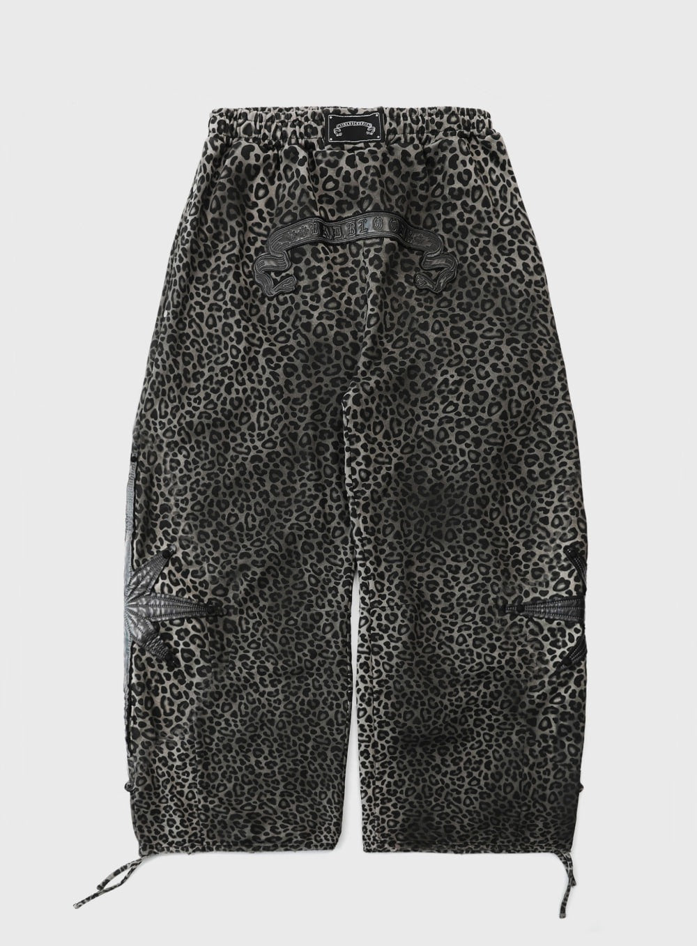 Cosmo Patch 2-Way Curved Jogger Trousers - Black Leopard