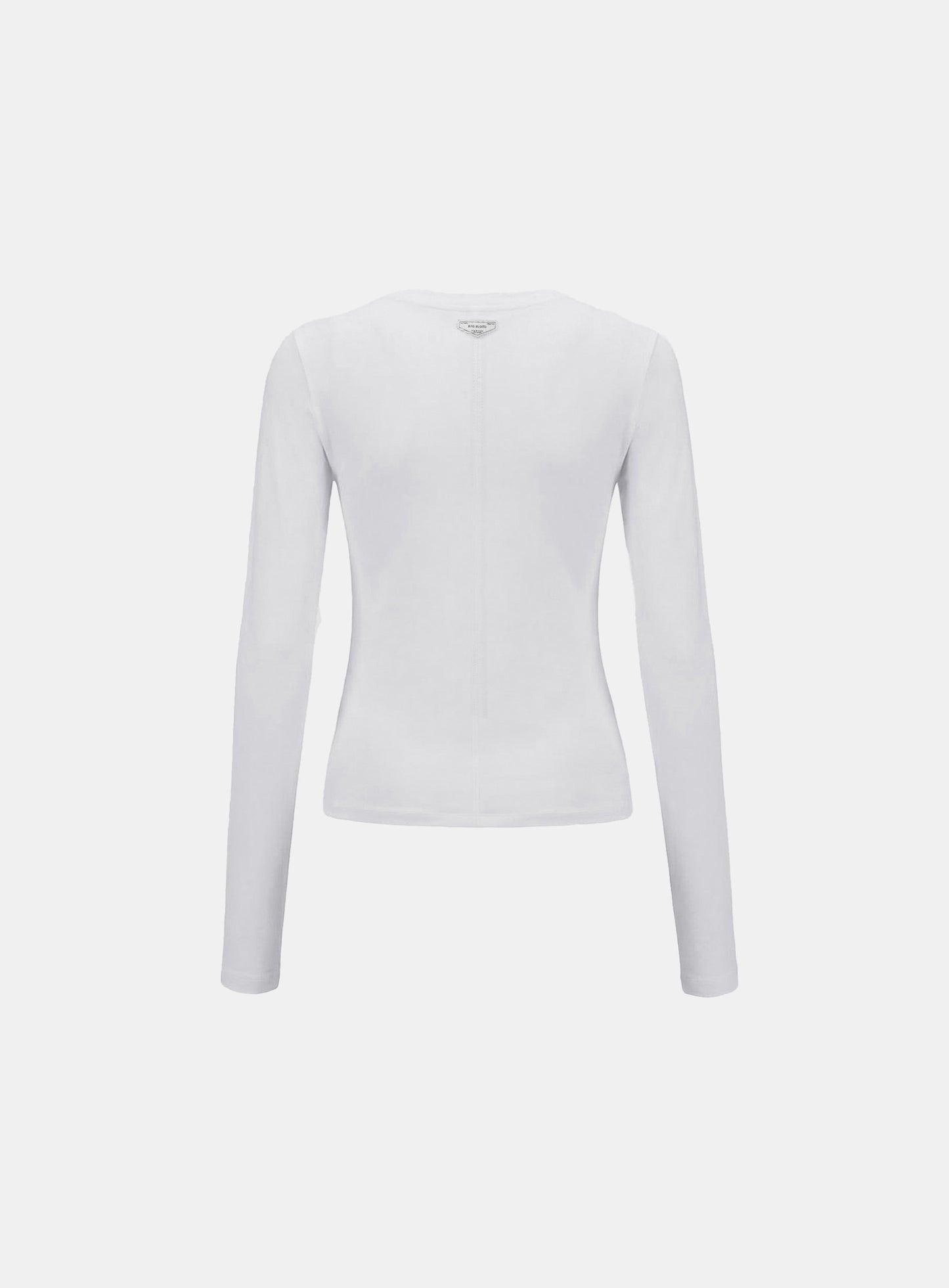 [w-tee26-032] Sleek Cotton Long Sleeve T-Shirt - White