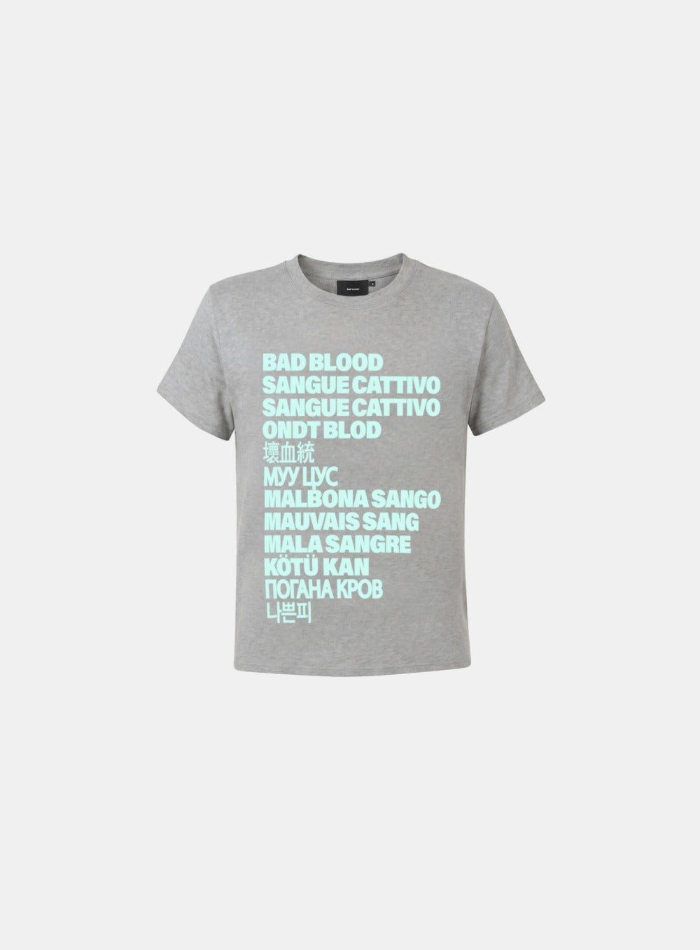 [w-tee26-233] Translation Stack Graphic 1/2 T-Shirt - Gray