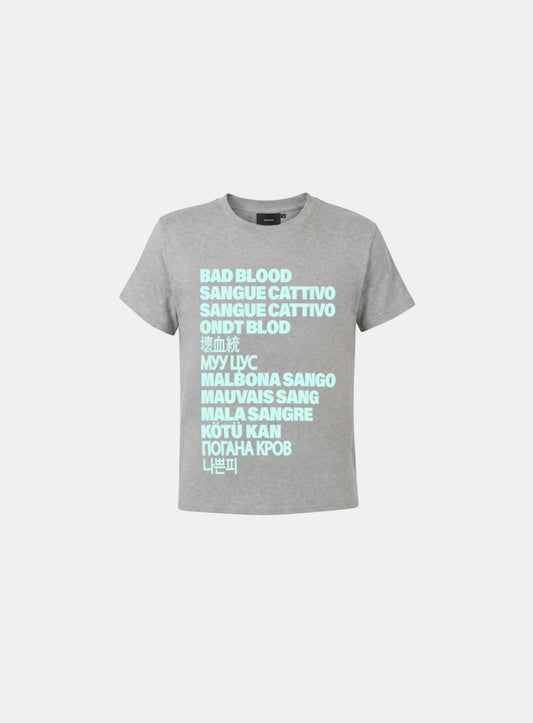 [w-tee26-233] Translation Stack Graphic 1/2 T-Shirt - Gray