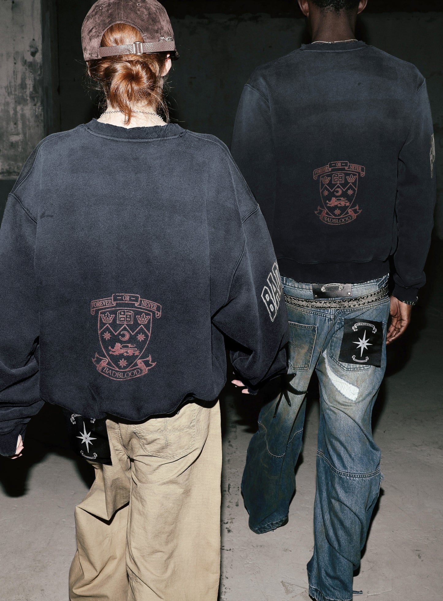 Workshop Print Distressed sweatshirt - Navy