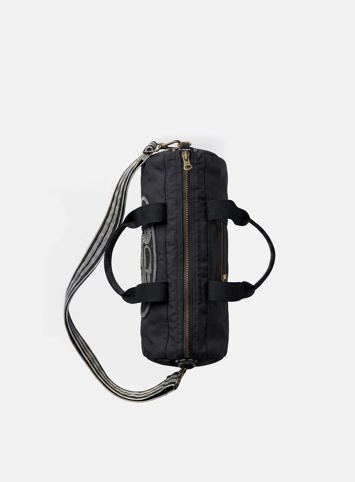 [w-bag26-002] Billy Nylon Duffle Bag Small - Black