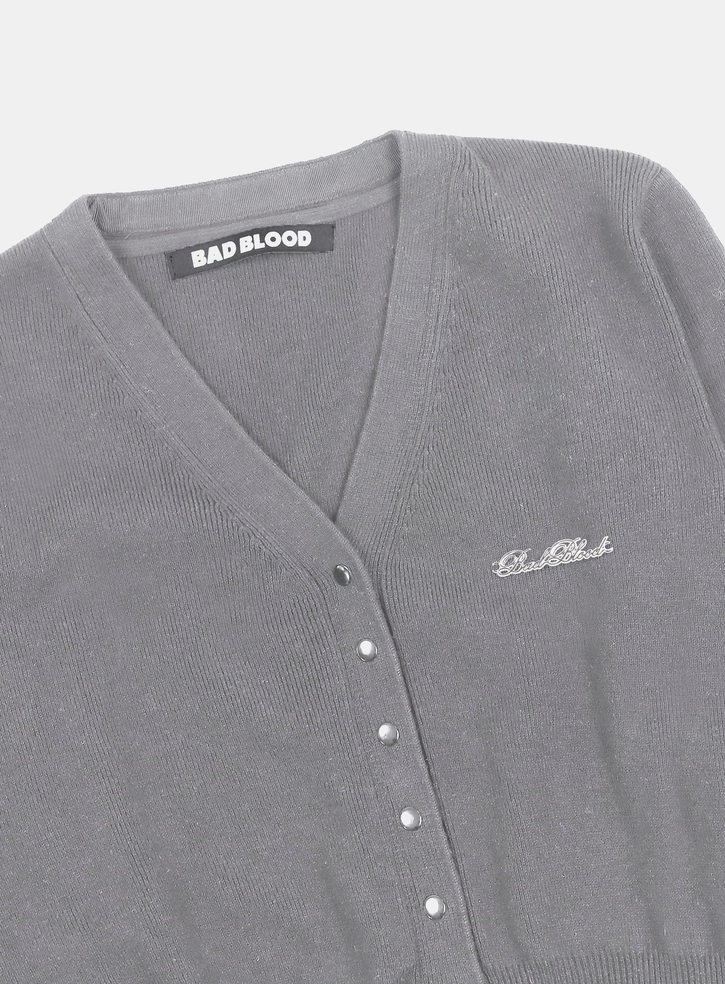 Pure Classic Button Up V-Neck Cardigan - Grey