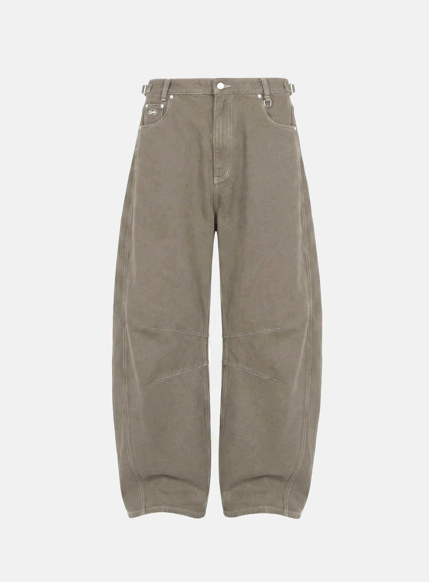[w-pts26-015] Star-Studded Barrel Pants - Beige