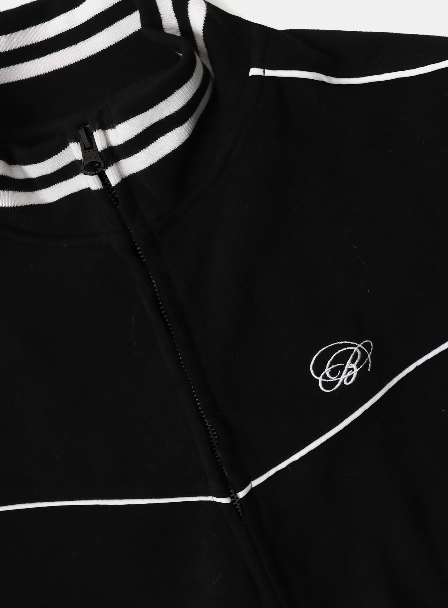 [w-jkt25-045] Dark Classic Knit Track Jacket - Black