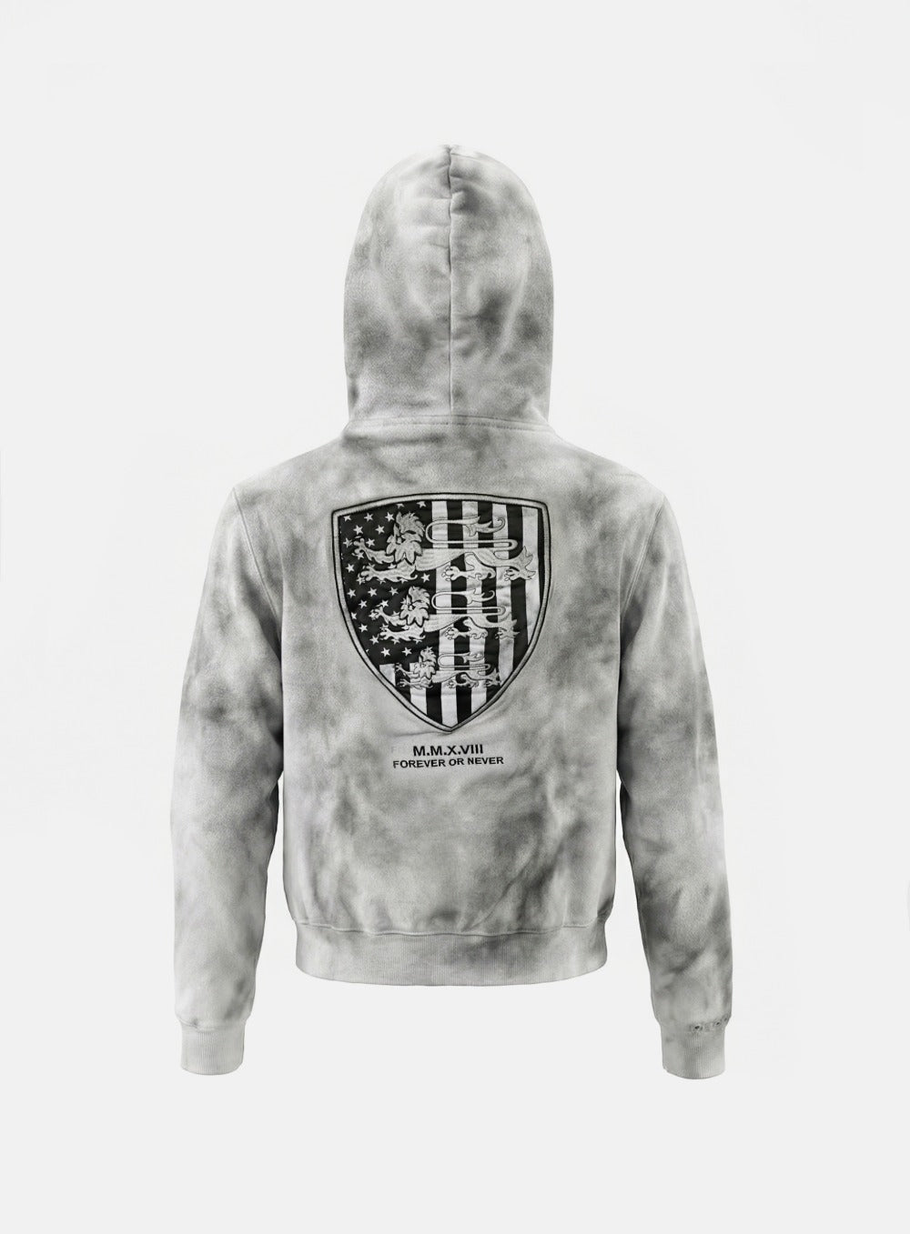 [w-hde25-093] Shield Old Glory Hooded Zip-Up - Dusty White