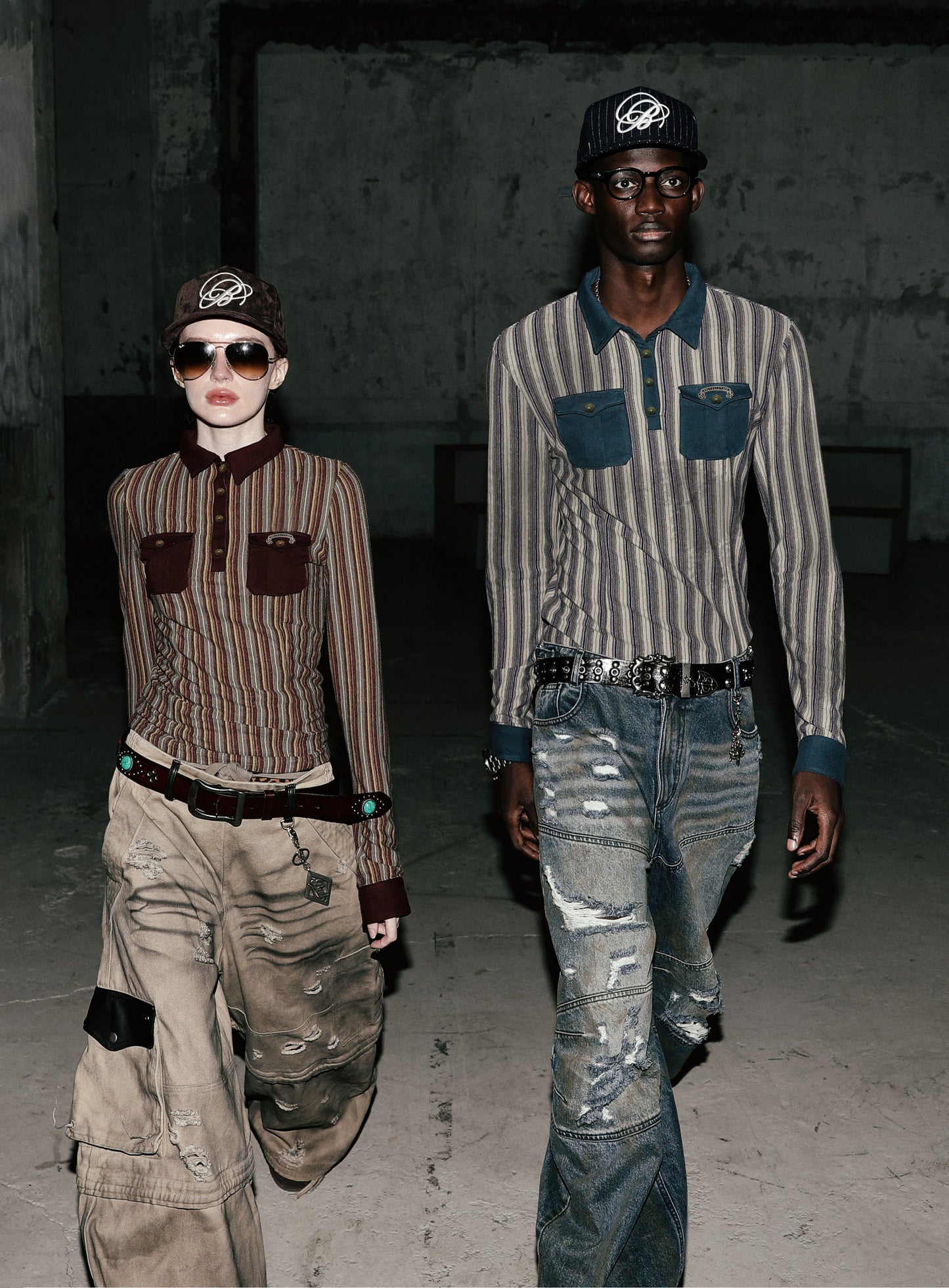 0409 Cosmo Convex Denim Pants - Mid Blue