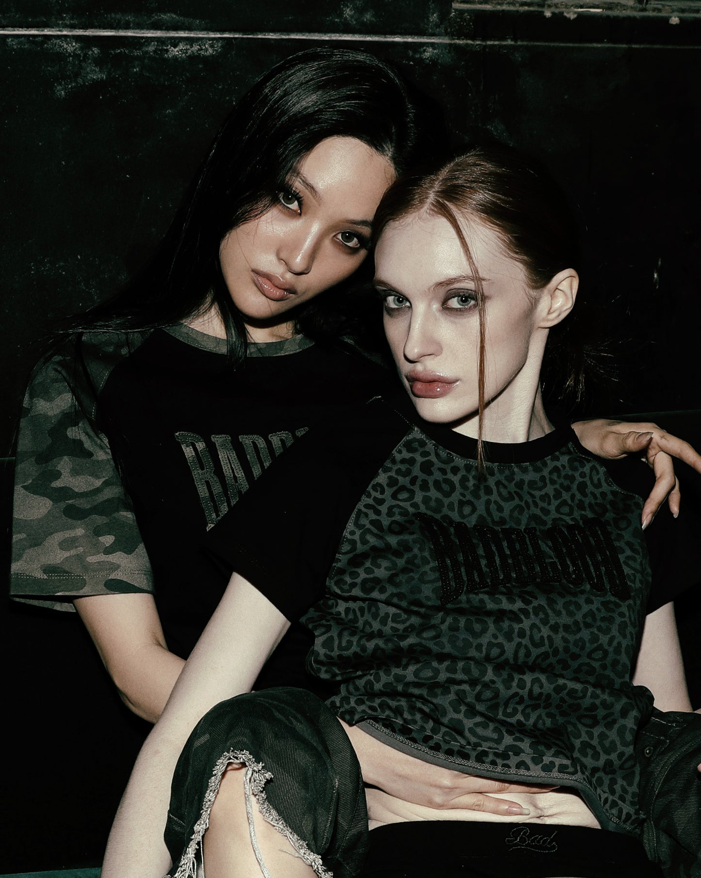 Contrast Short Sleeve - Black Leopard