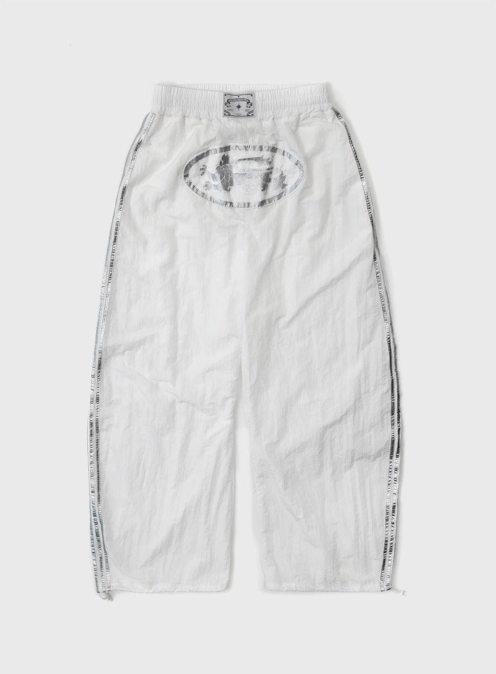 Dark Billy Nylon Curved Track Pants - White