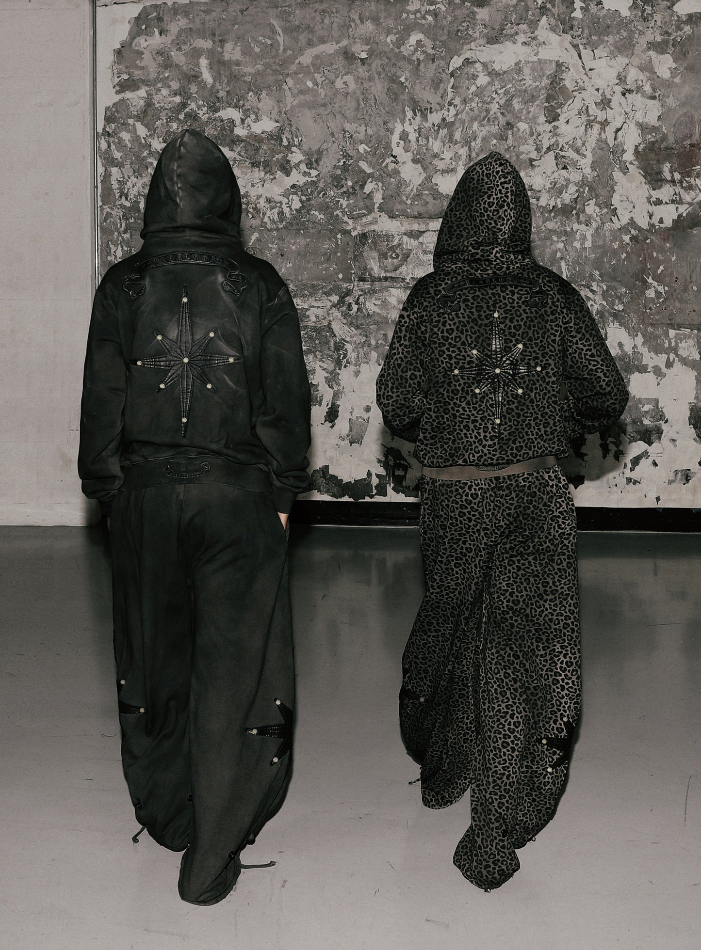 Cosmo Patch Hooded Zip-Up - Black Leopard