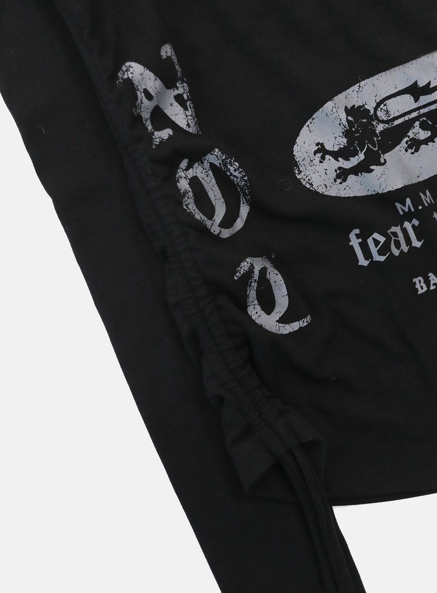 [w-hde25-089] PEACE NOT WAR Slim Cutout Hoodie - Black